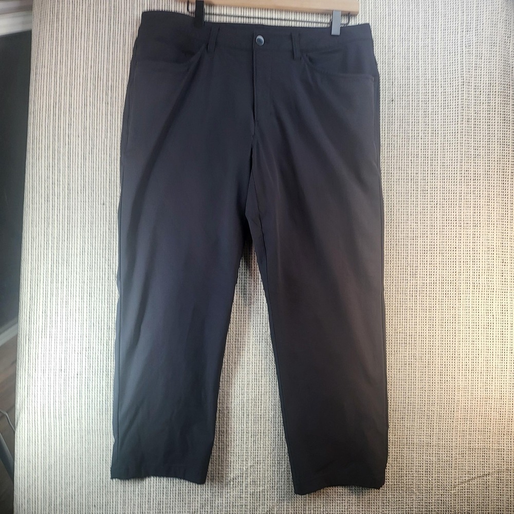 Lululemon Pants Mens 34 Dark Gray Performance Polyester Casual Travel Tech Golf - Picture 2 of 7